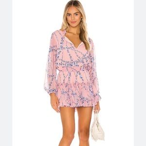 Misa Los Angeles Lorena Mini Dress in Intertwined Pink Floral XS NWOT